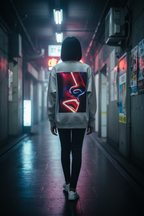TOS-NEON Black Oversize Hoodie T.O.S