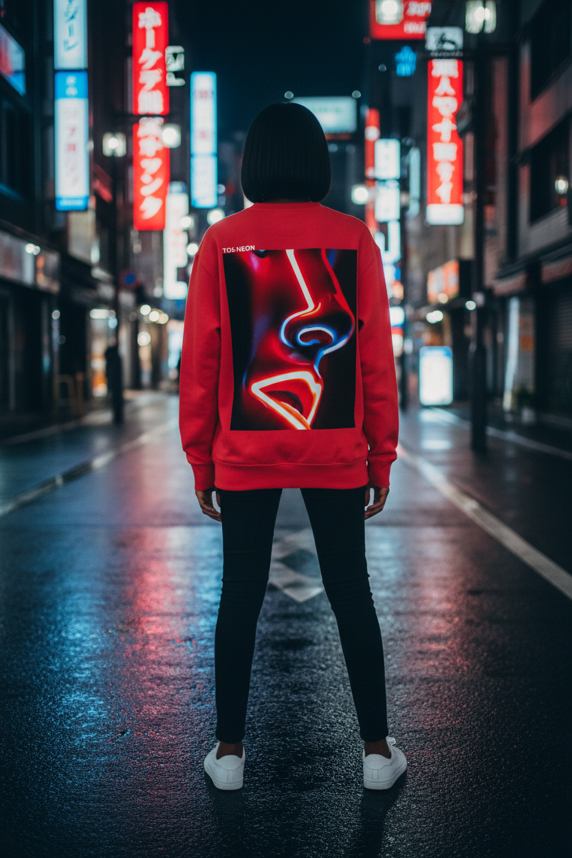 TOS-NEON Black Oversize Hoodie T.O.S